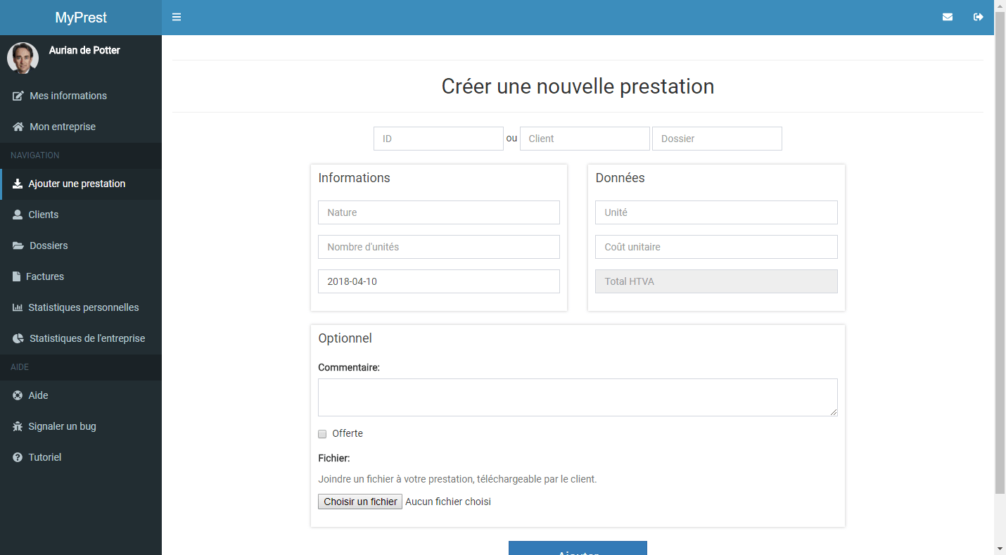 Encoder vos prestations